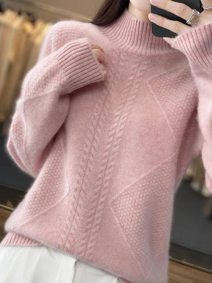 Corinna | Cable-Knit Mock-Neck Jumper