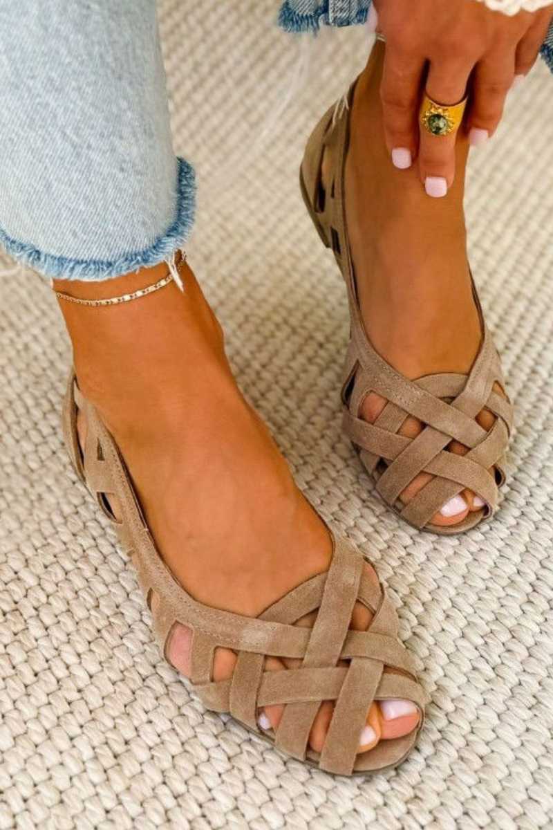 Francine | Woven Peep-Toe Sandals