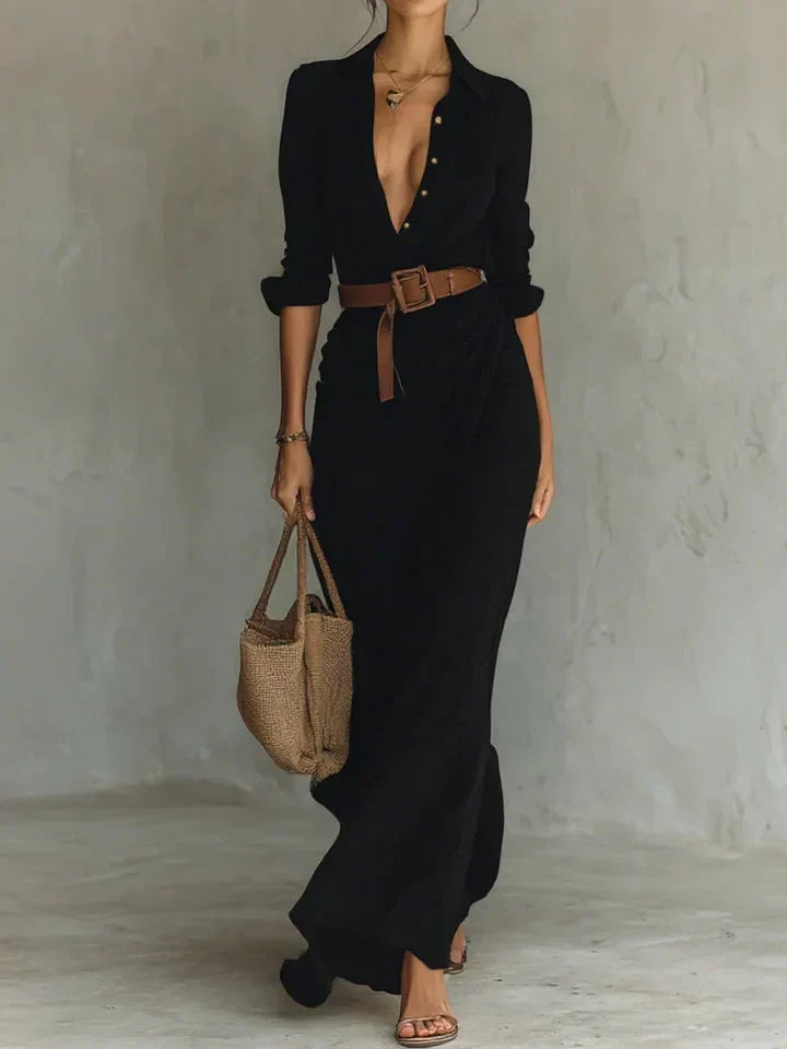Cosima | Belted Wrap Maxi Dress
