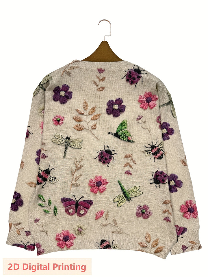 Cecilia | Botanical Embroidered Sweater