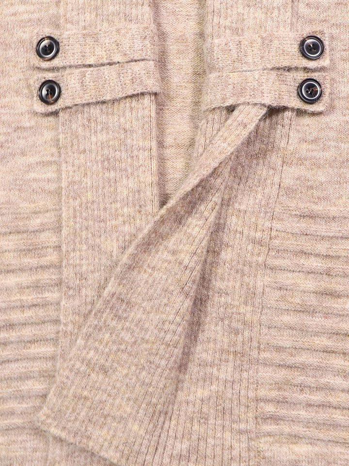 Sabella | Ribbed Button-Tab Cardigan