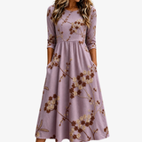 Hesper | Embroidered Floral Pocket Midi Dress