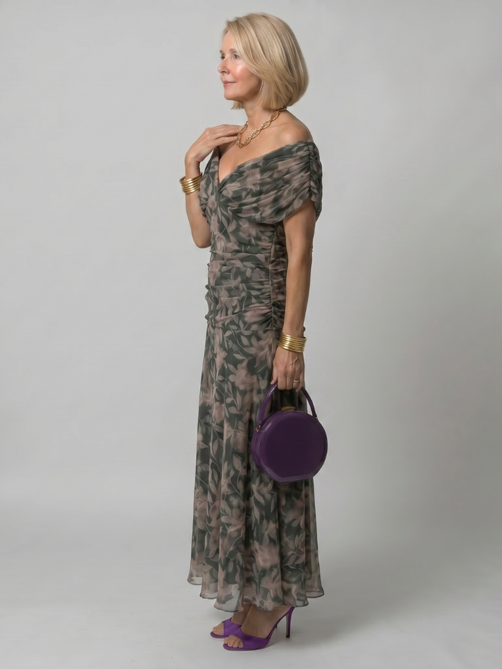 Aveline | Off-Shoulder Flowing Midi Dress
