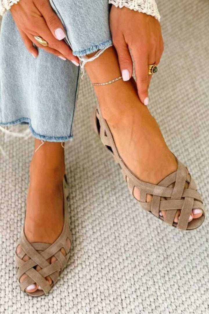 Francine | Woven Peep-Toe Sandals