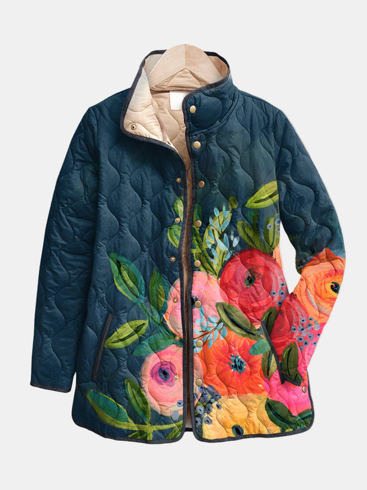 Juliette | Painterly Floral Quilted Jacket