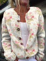 Eveline | Cosy Floral Button Cardigan