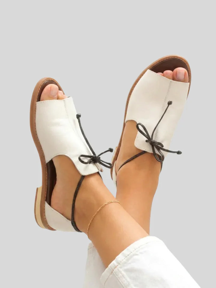 Adrienne | Tie-Strap Peep-Toe Sandals