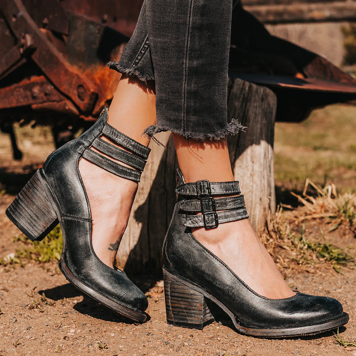 Estella | Buckled Block-Heel Ankle Boots