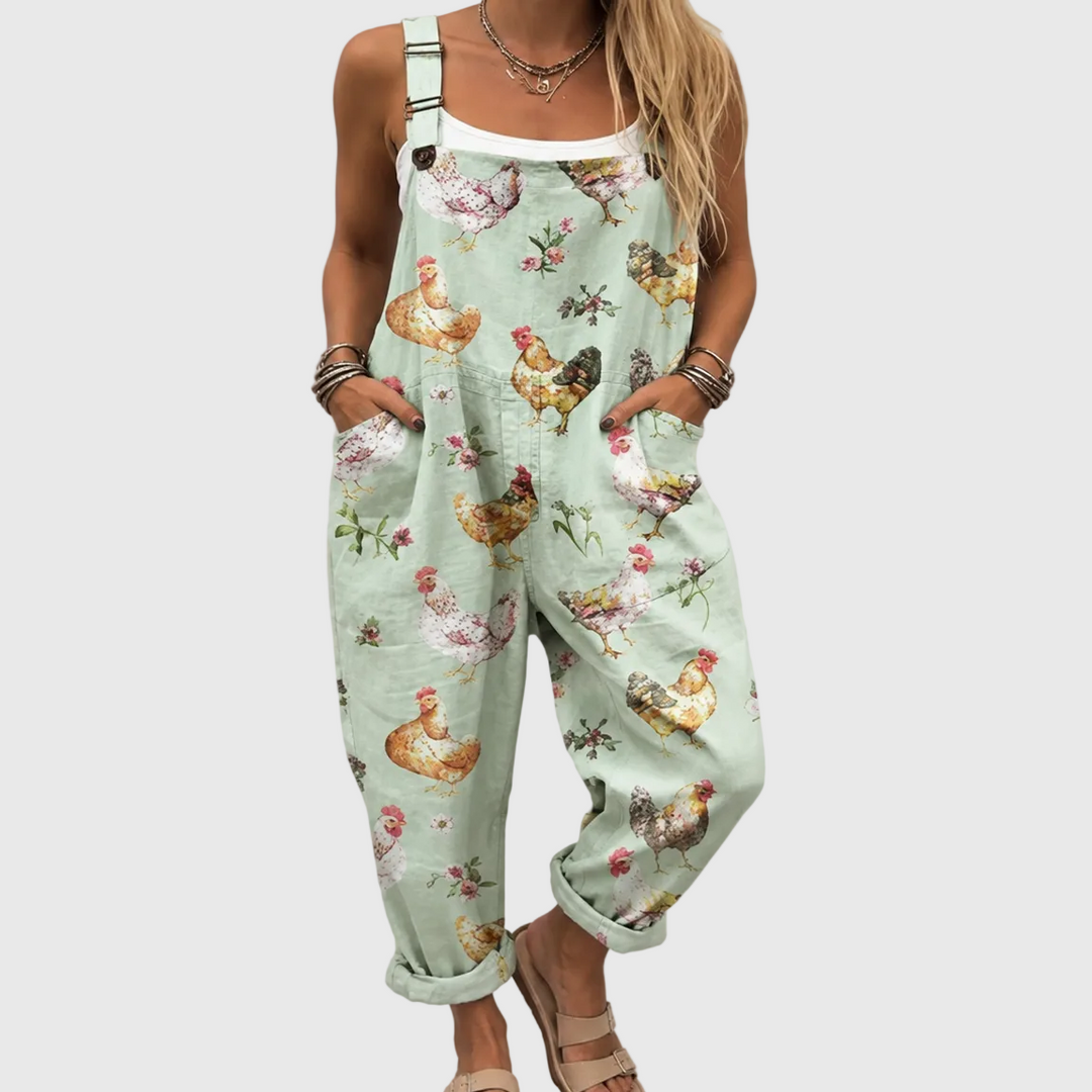 Kerensa | Relaxed Hen Print Jumpsuit