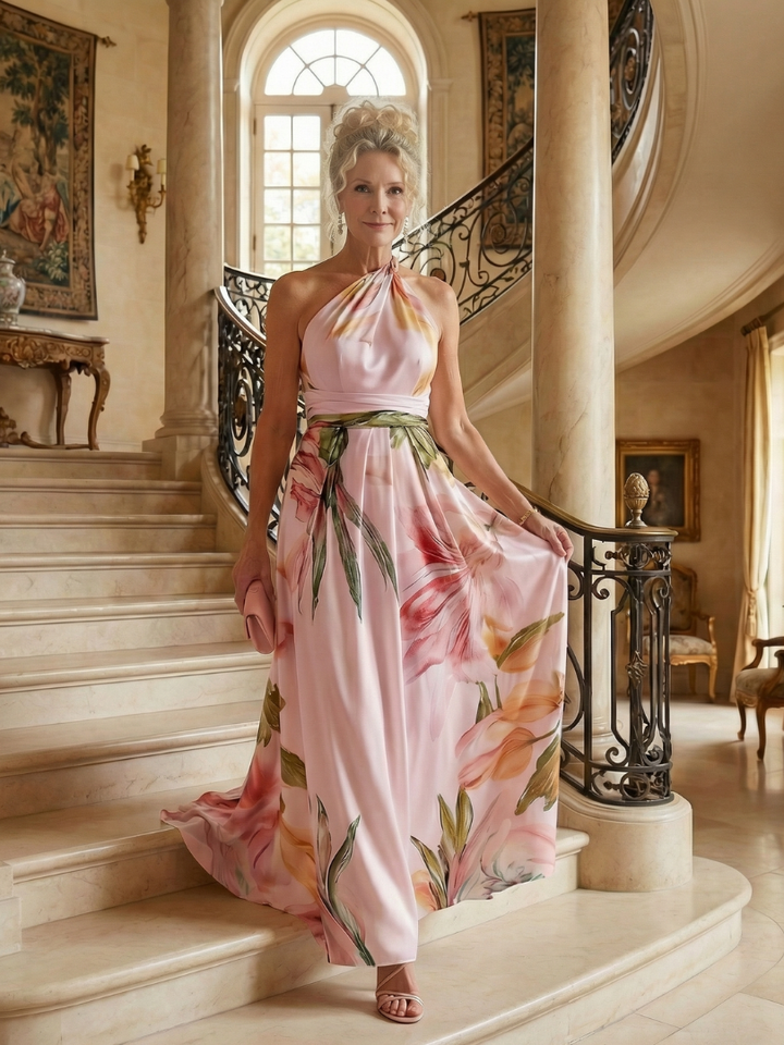 Anthea | Floral Halterneck Maxi Dress