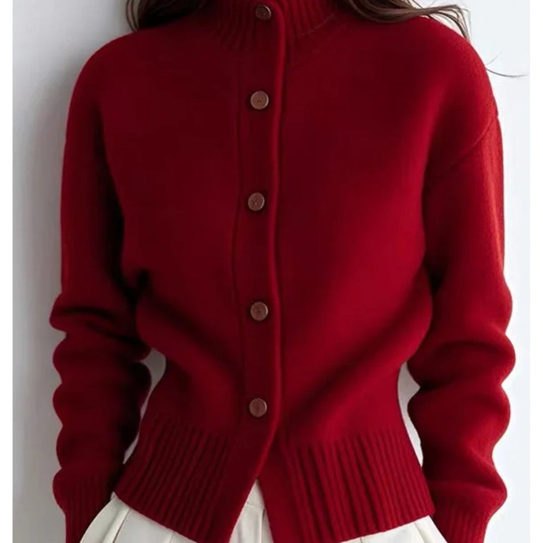 Henrietta | High-Neck Button-Front Cardigan