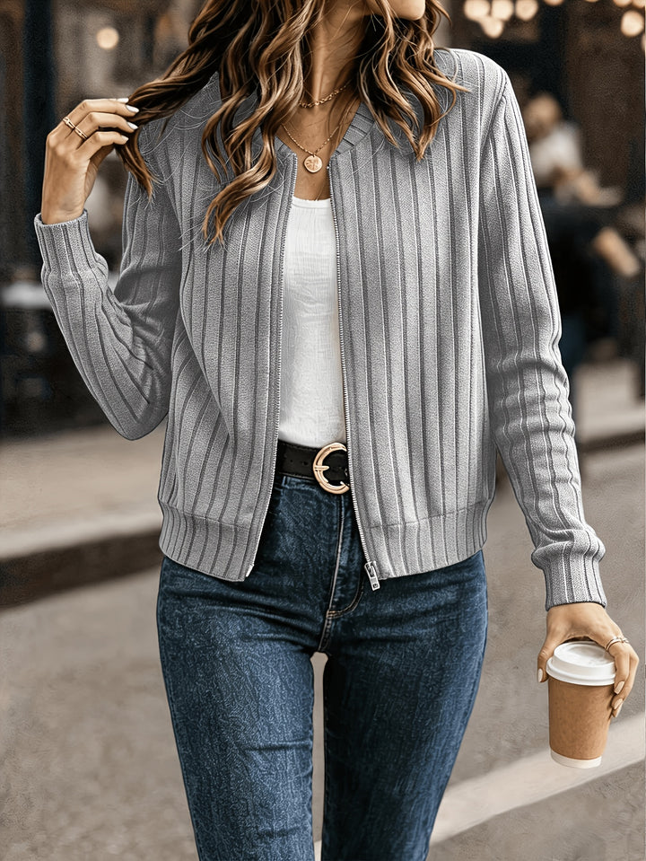Adeline | Ribbed Zip-Up Jacket