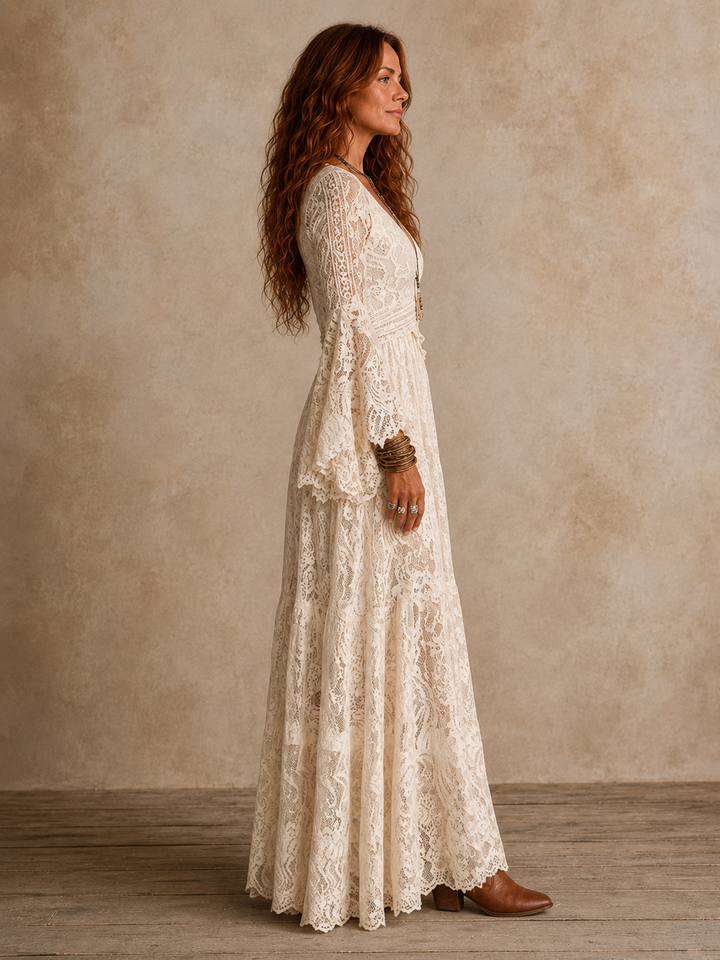 Verona | Bohemian Bell-Sleeve Maxi Dress