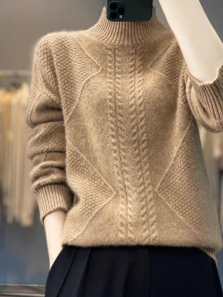 Corinna | Cable-Knit Mock-Neck Jumper