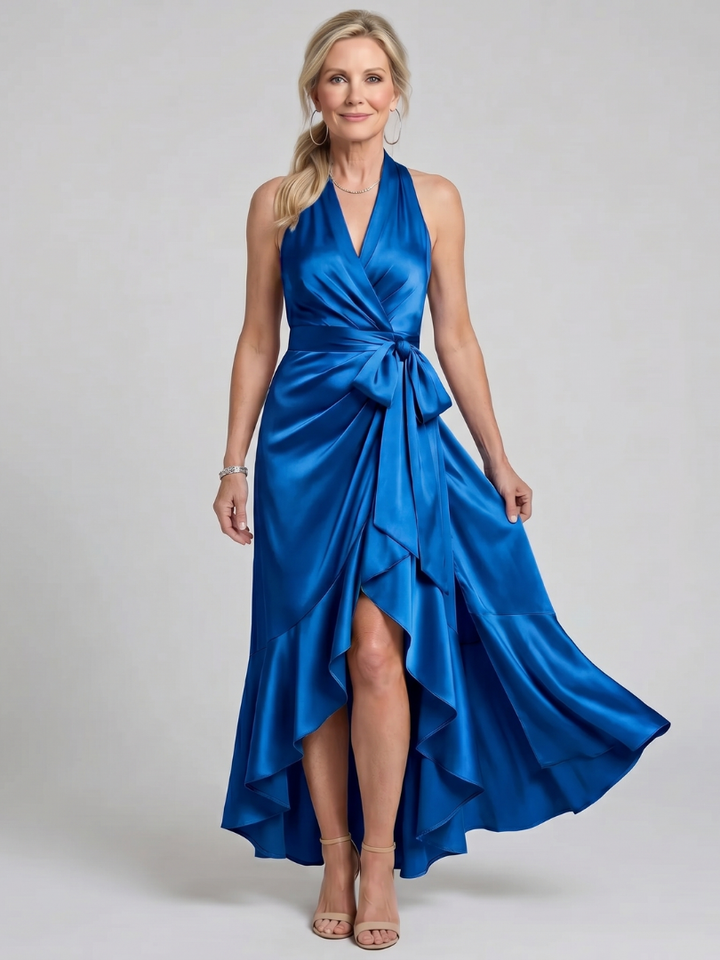 Della | Halter Neck Wrap Midi Dress