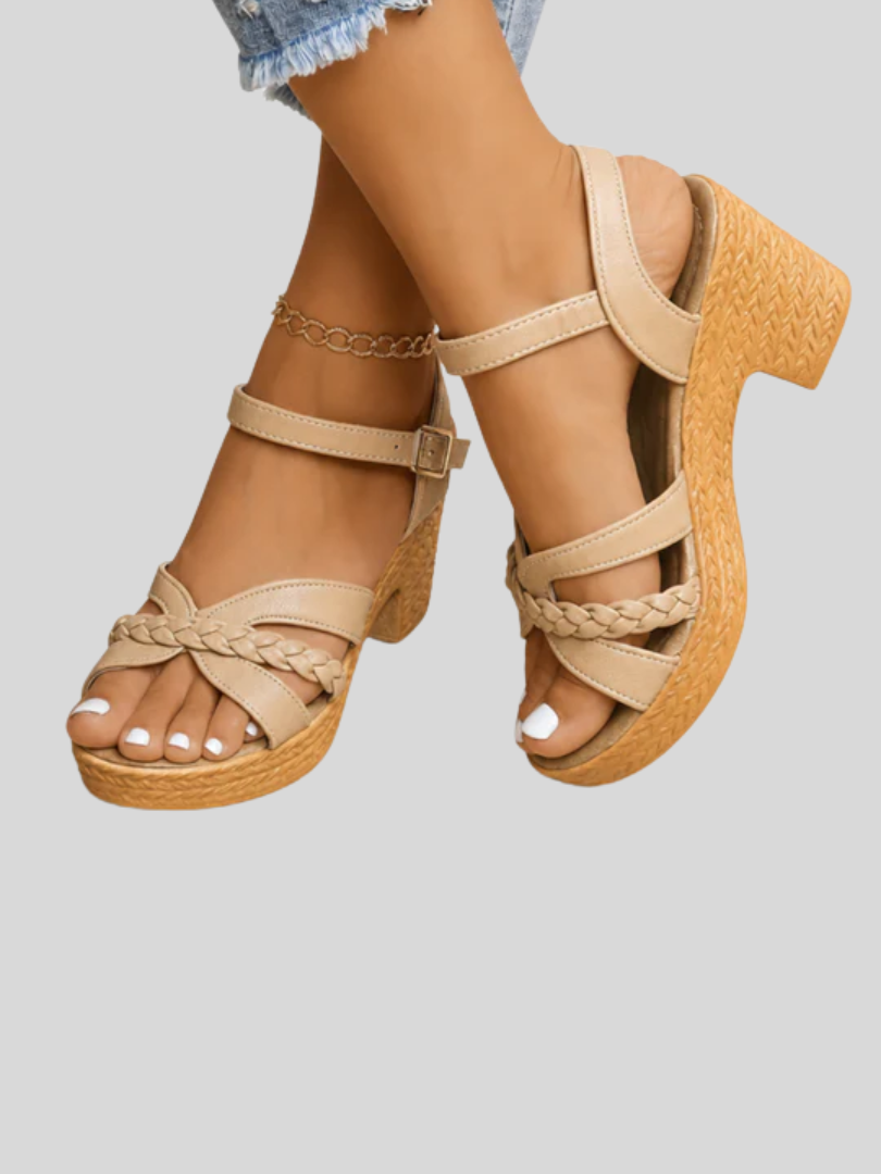 Constance | Braided Platform Heeled Sandals
