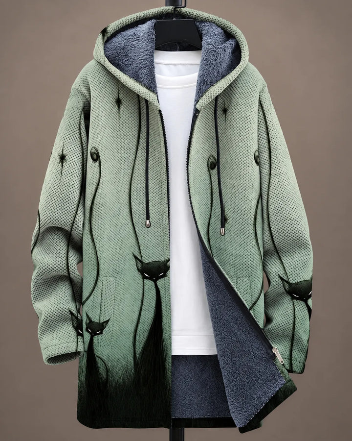 Rhett | Geometric Fleece-Lined Hooded Jacket