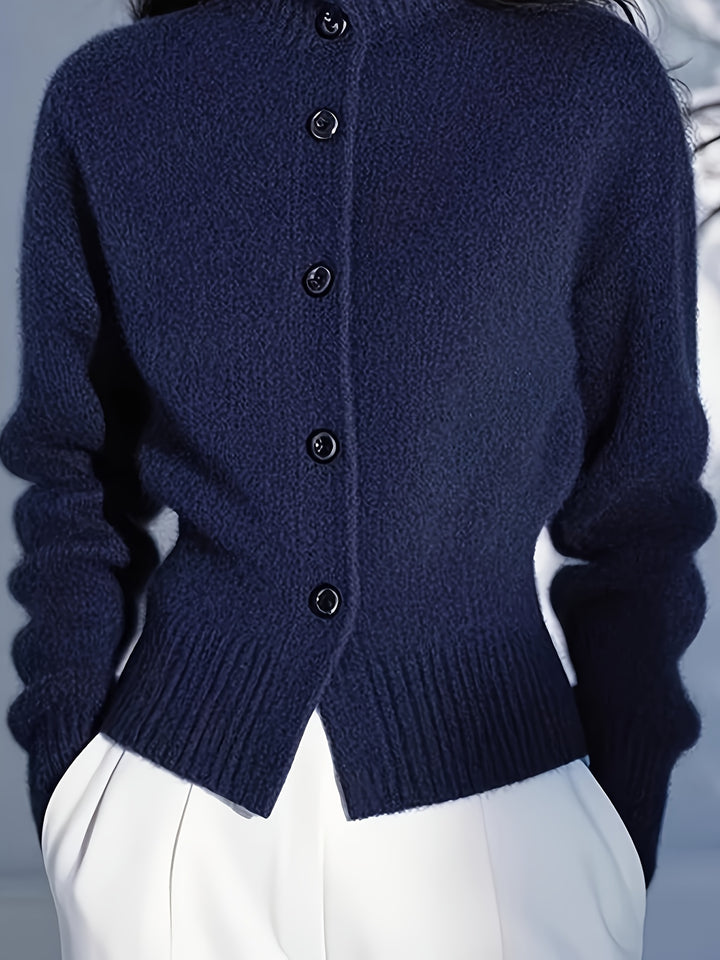 Henrietta | High-Neck Button-Front Cardigan