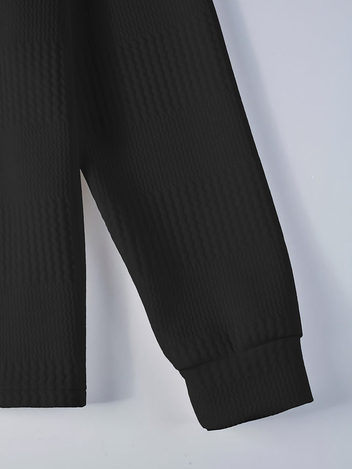 Lawrence | Textured Long Sleeve Polo Shirt