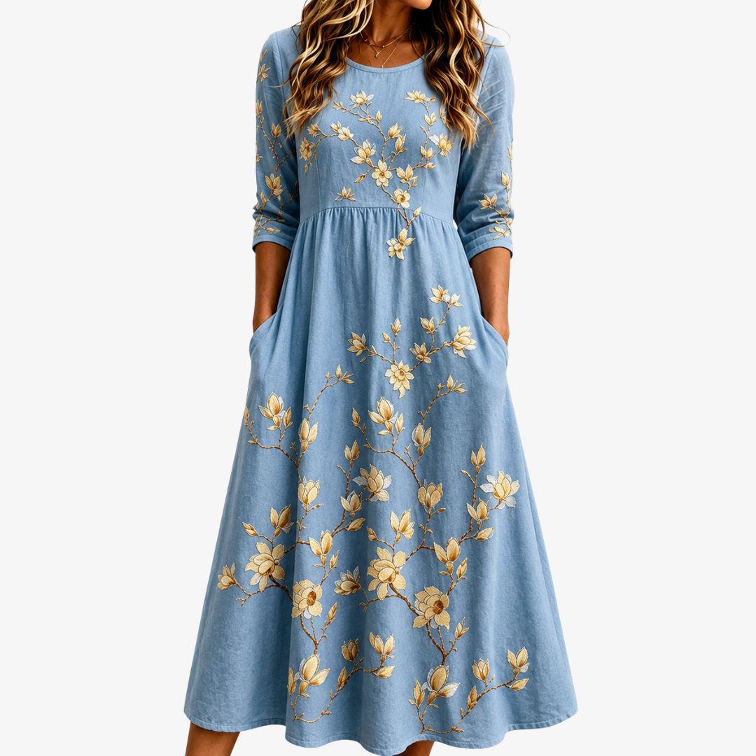 Petra | Floral Pocket Midi Dress