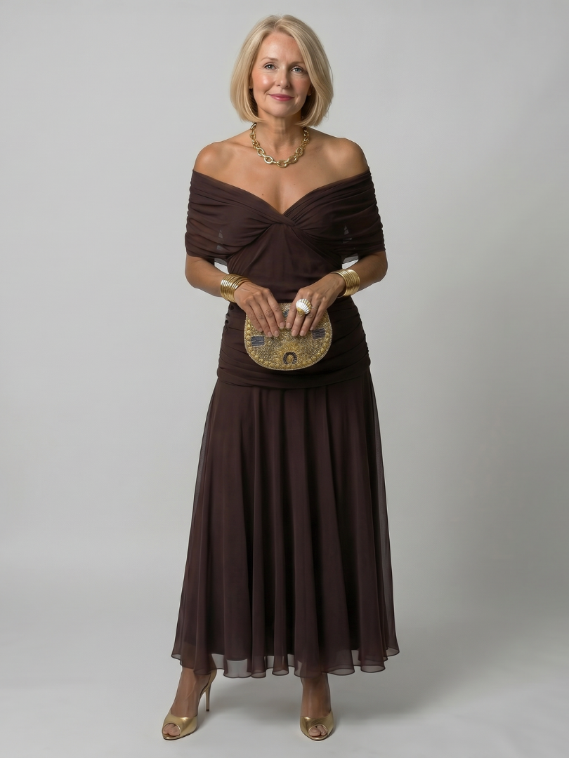 Audra | Off-Shoulder Flowing Midi Dress