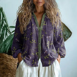 Eleanor | Botanical Print Buttoned Blouse