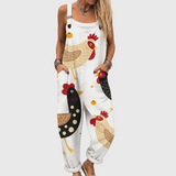 Nicolette | Rustic Rooster Dungaree Jumpsuit