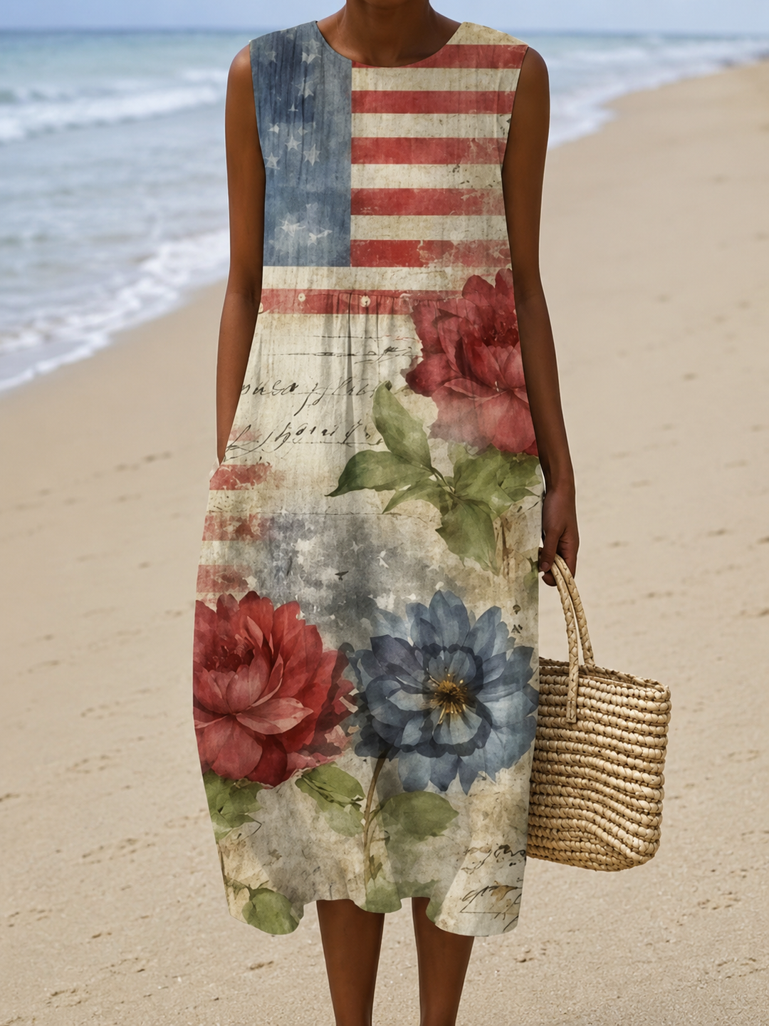 Patricia | Sleeveless Printed Midi Dress