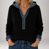 Georgette | Contrast Trim Hooded Henley