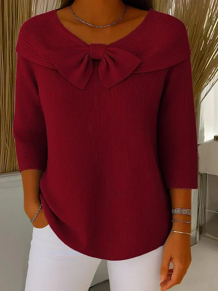 Blythe | Bow-Detail Round Neck Top