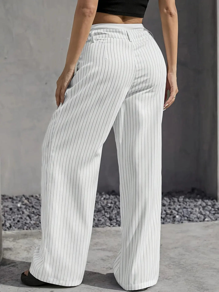 Rosanne | Pinstripe Wide-Leg Trousers