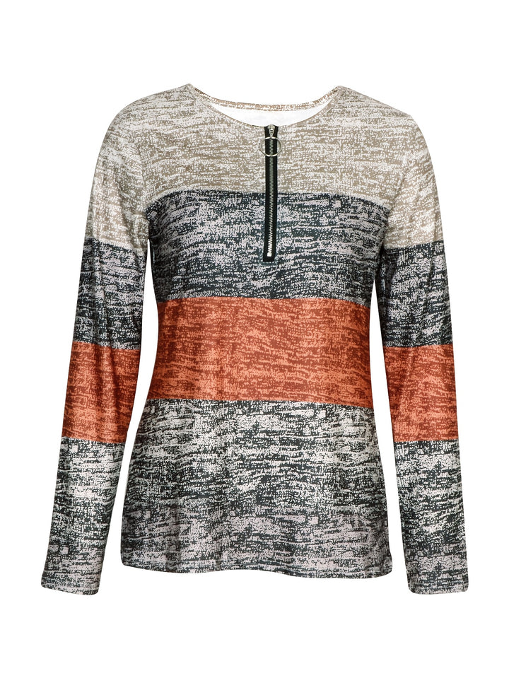Danica | Colour-Block Quarter-Zip Top