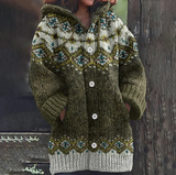 Willa | Patterned Hooded Cardigan