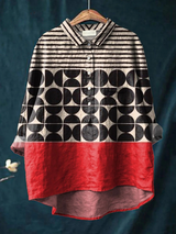Cecily | Artistic Geometric Print Shirt