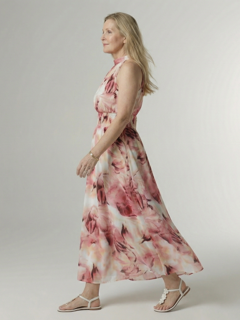 Gwyneth | Gathered Halter Midi Dress