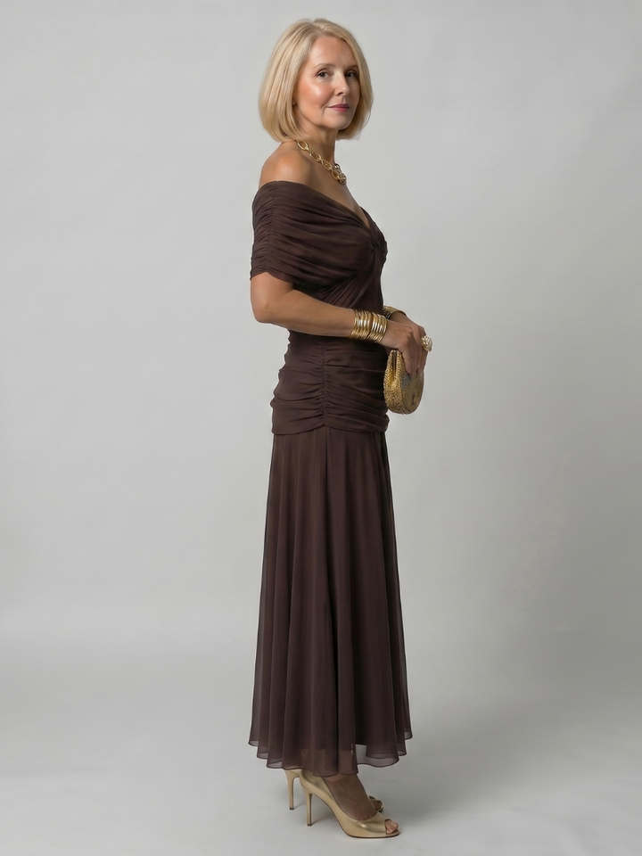Rosabel | Off-Shoulder Flowing Midi Dress