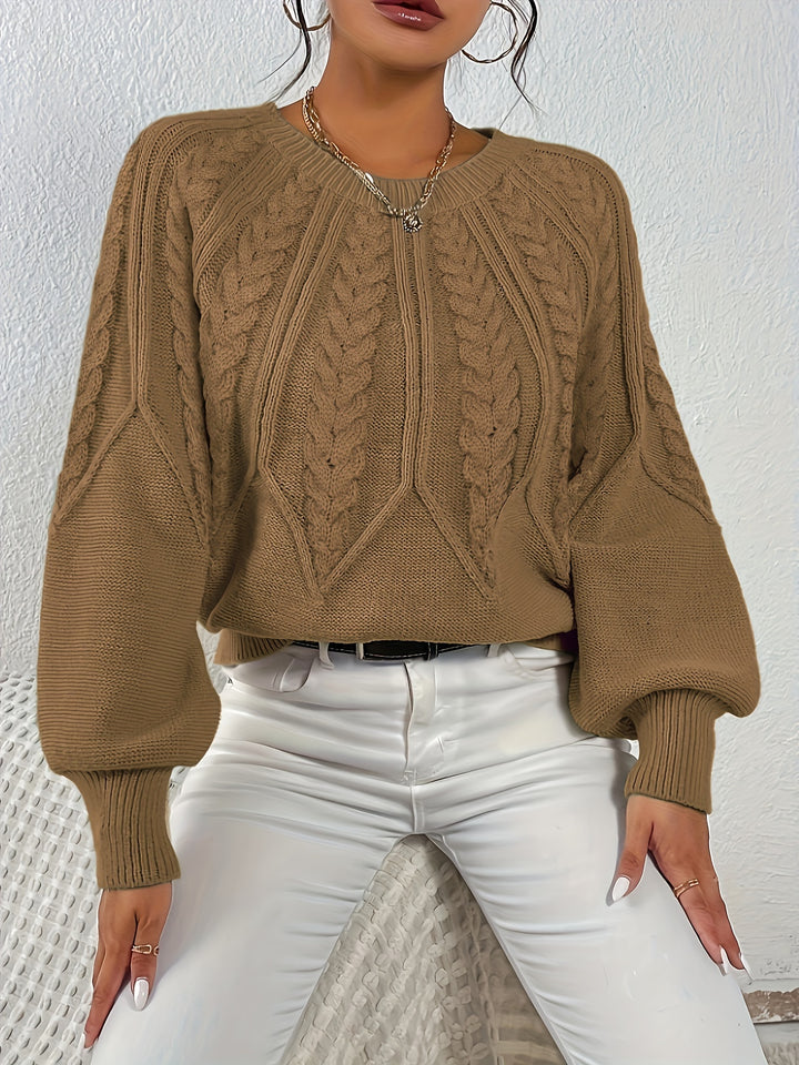 Fiona | Cable-Knit Round-Neck Sweater