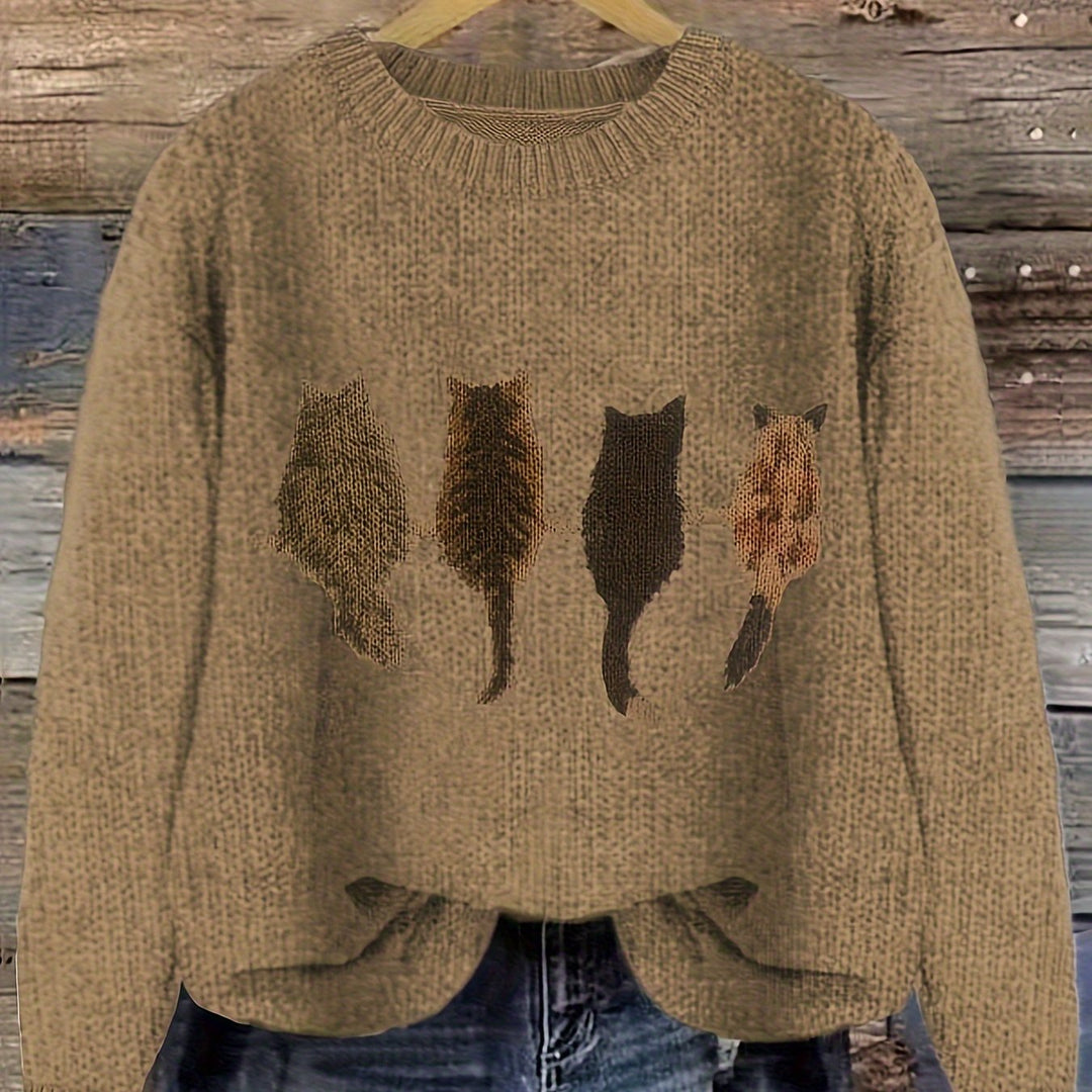 Winifred | Cosy Cat-Print Jumper