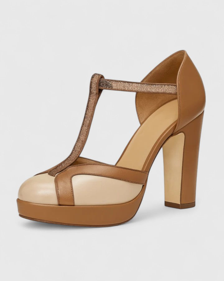 Amara | Elegant T-Strap Heels