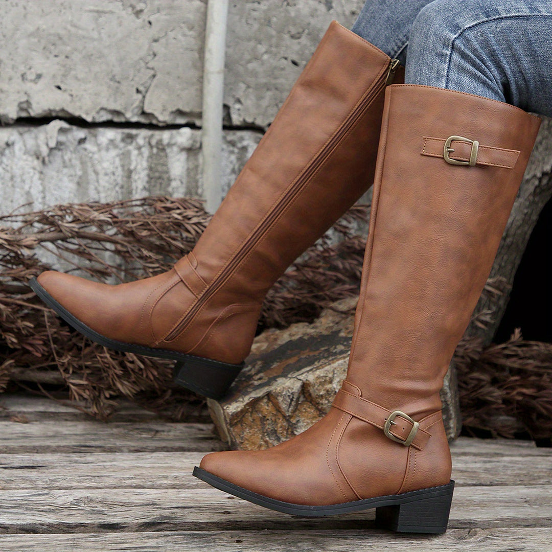 Everly | Classic Buckle Riding Boots