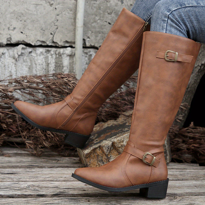 Everly | Classic Buckle Riding Boots