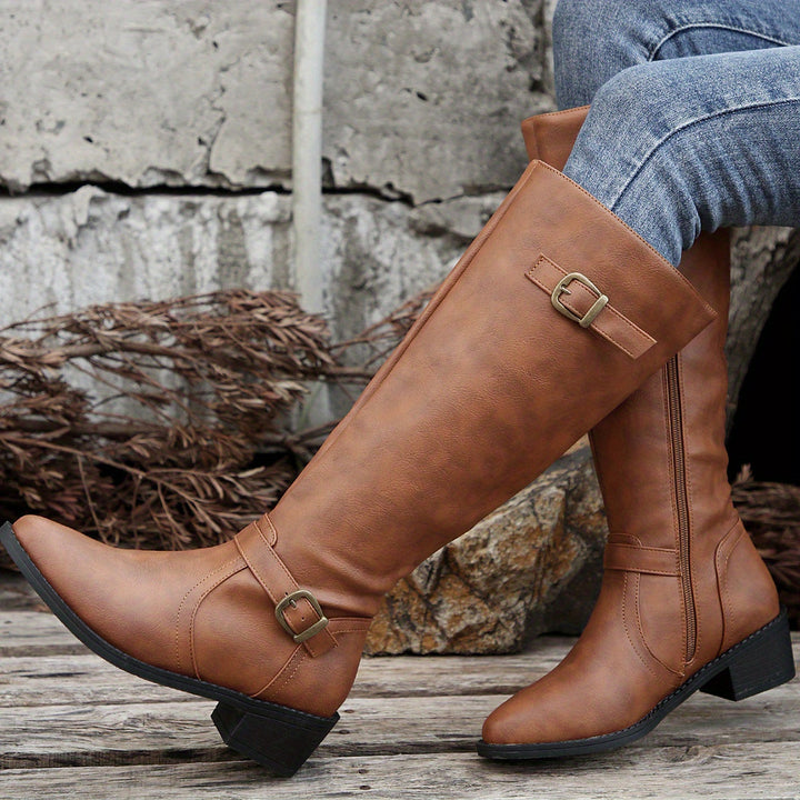 Everly | Classic Buckle Riding Boots