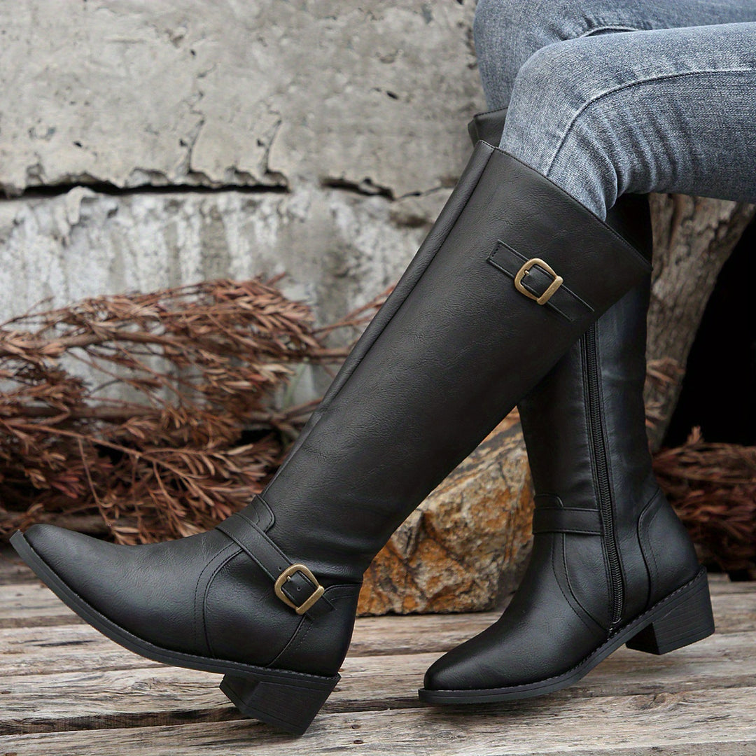 Everly | Classic Buckle Riding Boots