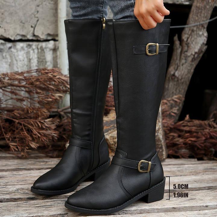 Everly | Classic Buckle Riding Boots