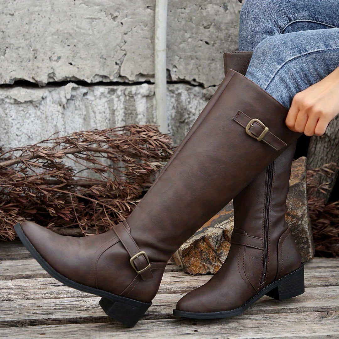 Everly | Classic Buckle Riding Boots