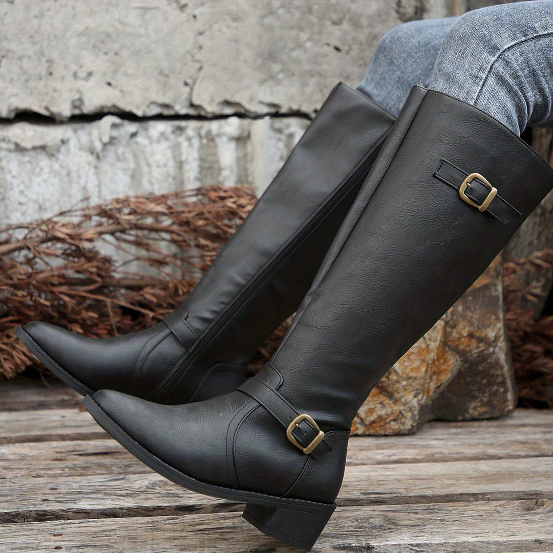 Everly | Classic Buckle Riding Boots