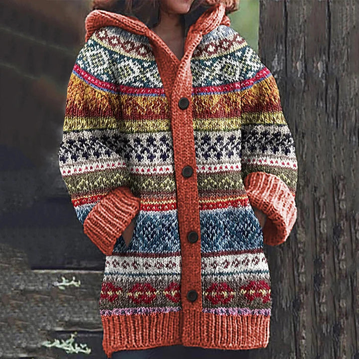 Wanda | Patterned Hooded Cardigan