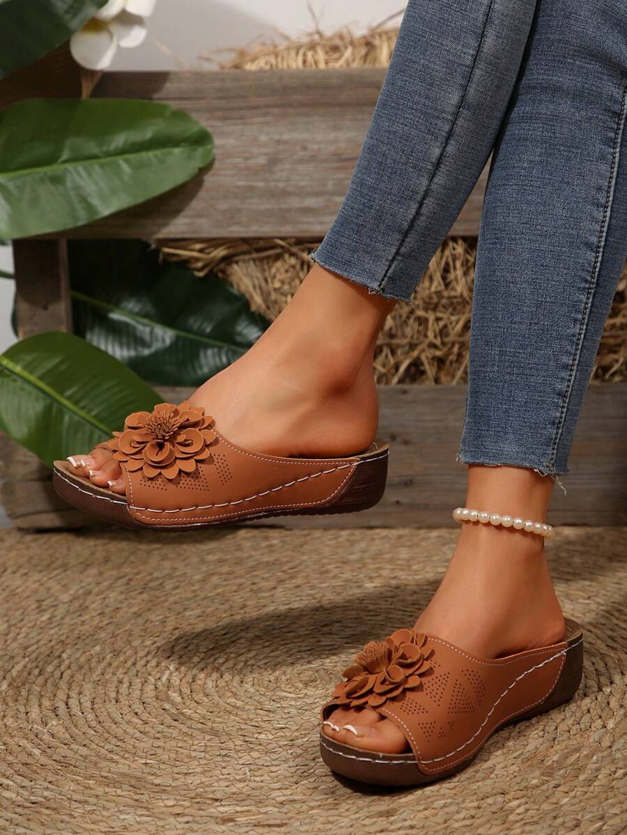 Fleur | Blossom Wedge Sandals