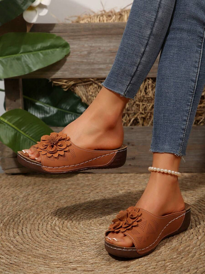 Fleur | Blossom Wedge Sandals