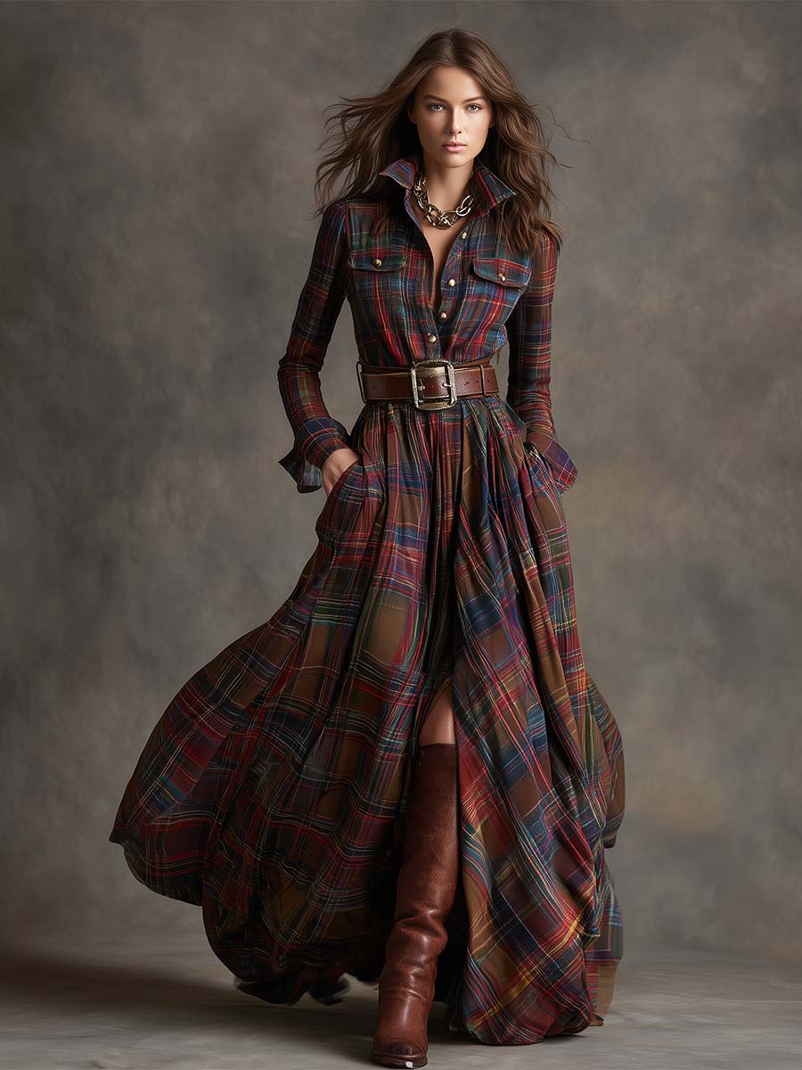 Gwyneth | Timeless Checked Shirt Dress